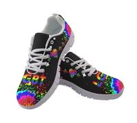 Coloranimal Color Paint LGBT Sneakers for Women Walking Sneakers Tennis Shoes Lightweight Lace Up Walking Shoes Workout Sports Trainers Outdoor
