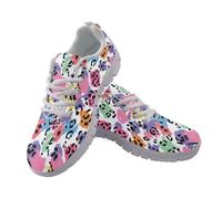 Coloranimal Colorful Leopard Football Womens Trainers Lace Up Sneakers Walking Running Shoes Non Slip Mesh Tennis Shoes Lightweight Fashion Sneakers White Sole