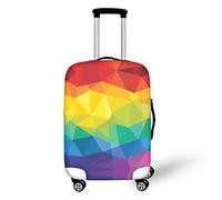 Coloranimal Colorful Luggage Cover Rainbow Geometry Suitcase Protective Covers Anti Scratch Elastic -M(22"-26")