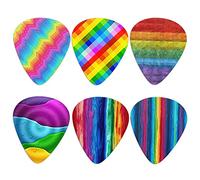 Coloranimal Colorful Tie Dye Pattern Guitar Picks for Women & Men,6 pcs Sets Basics Guitar Picks and Cute Celluloid Electric Plectrum Guitar Accessories