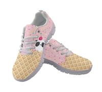Coloranimal Cute Panda Ice Cream Print Womens Lightweight Walking Shoes Womens Trainers Comfortable Lace Up Sneakers Non Slip Ladies Workout Sports Footwear