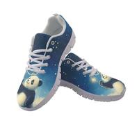 Coloranimal Cute Panda Star Night Print Womens Walking Sneakers Womens Trainers Lightweight Breathable Ladies Fashion Sneakers Workout Mesh Sports Trainers