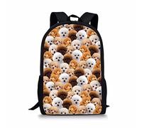 Coloranimal Cute Poodle Dog Printed Children Cute School Large Backpack for Kids