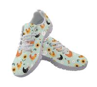 Coloranimal Cute Sunflower Chicken Walking Running Shoes for Women Lightweight Sports Sneakers Lace Up Sneakers Jogging Shoes Mesh Tennis Hiking Footwear