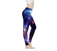 Coloranimal Galaxy Women Leggings Stars Yoga Leggings Soft Tight Gym Sport Pants High Waist Athletic Trousers -2XL