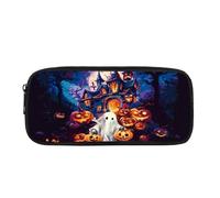 Coloranimal Halloween Castle Ghost Pumpkin Pencil Bag for Girls Kids Pen Case Pouch Zipper Pencil Pouch Aesthetic Halloween Theme Pencil Pouch Box Organizer Pen Case