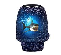 Coloranimal Ocean Animal Shark Blue Printed Baby Car Seat Cover,Multiuse Nursing Breastfeeding Cover Canopy Stretchy Auto Infant Stroller Protector