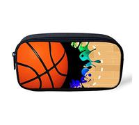 Coloranimal Organizer Stationery Pencil Case Cool Basketball Design Papelaria Handy Bags for Elementary School Students Desktop Canvas Container
