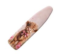 Coloranimal Pink Bowknot Cattle Large Ironing Board Cover Thick Ironing Board Covers with Elastic Edge Scorch Resistant No Slip Iron Sleeve Protector Fashion Iron Dust Cover for Home