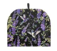 Coloranimal Purple Flower Hummingbird Tea Cosy Cavcas Teapot Cover Insulated Tea Pot Cozy Coffee Pot Protector Dustproof Heat Resistant Teapot Cover with Top Handle for Home Kitchen