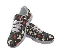 Coloranimal Rooster and Cute Chicken Womens Lightweight Walking Shoes Mesh Sneakers Women Athletic Shoes with Non Slip Sole Sports Workout Footwear