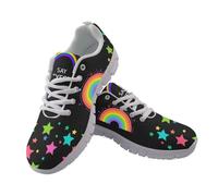 Coloranimal Say Yes Print Womens Lace Up Walking Running Shoes Slip On Mesh Tennis Shoes for Women Comfortable Workout Fashion LGBT Sneakers