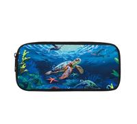 Coloranimal Sea Turtle Girls Pencil Case for School Boys Pen Pouch with Zipper Kids Pen Case Lightweight Kids Pencil Box Organizer Pen Pouch Bag for School