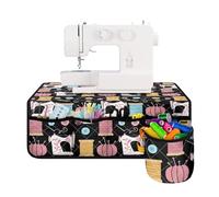 Coloranimal Sewing Machine Needle Thread Print Sewing Machine Pad Muffling Mat to Reduce Vibrations Noise Sewing Machine Carrying Pad with Storage for Home Decor
