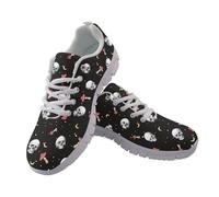 Coloranimal Skull Mushroom Moon Print Womens Walking Sneakers Running Shoes Ladies Workout Gym Sports Travel Mesh Tennis Shoes with Non Slip Sole