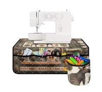 Coloranimal Vintage Sewing Machine Moose Sewing Machine Mad Carrying Pad Sewing Machine Muffling Mat with Small Cylinder and 4 Pockets Storage Bag Home Decor