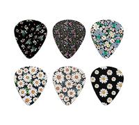 Coloranimal White Daisy Floral Pattern Celluloid Guitar Picks -6pcs Sets Guitar Accessories for Women & Men,Acoustic Picks Plectrum