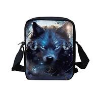 Coloranimal Wolf Crossbody Bags Galaxy Wolves Blue Wallet Men Women Sling Messenger Bags Cellphone Pouch