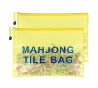 Colorato 2Pack Mahjong Tile Bag, Case for American Mah jong Set, Mahjong Gifts Accessories, Card Holder Bouch, Yellow (Case Only)