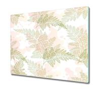 Coloray Glass Chopping Board Cutting Board Worktop Protection 23.6 x 20.5 inch / 60x52cm Splashback for Kitchen Tempered Safety Glass - Fern Autumn Leaves Leaf