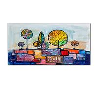Coloray Splashback 39.37 x 19.68 inch / 100x50cm Cooker Protector Kitchen Glass Art Wall Picture Tempered Glass Kitchen Protection Glass Print - Impressionism Tree