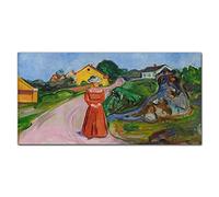 Coloray Splashback 39.37 x 19.68 inch / 100x50cm Cooker Protector Kitchen Glass Art Wall Picture Tempered Glass Kitchen Protection Glass Print - A Woman In A Red Dress