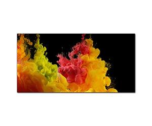 Coloray Splashback 39.37 x 19.68 inch / 100x50cm Cooker Protector Kitchen Glass Art Wall Picture Tempered Glass Kitchen Protection Glass Print - The Outbreak Of Paint