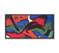 Coloray Splashback 39.37 x 19.68 inch / 100x50cm Glass Art Wall Picture Kitchen Glass Print Tempered Glass Cooker Protector Kitchen Protection - Blue Rider Wassily Kandinsky