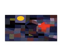 Coloray Splashback 39.37 x 19.68 inch / 100x50cm Glass Art Wall Picture Kitchen Protection Glass Print Cooker Protector Kitchen Tempered Glass - The Fire Of The Fullness Of The Moon