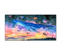 Coloray Splashback 39.37 x 19.68 inch / 100x50cm Glass Print Tempered Glass Kitchen Cooker Protector Glass Art Wall Picture Kitchen Protection - City Whales