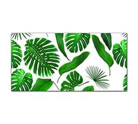 Coloray Splashback 39.37 x 19.68 inch / 100x50cm Kitchen Protection Glass Art Wall Picture Cooker Protector Kitchen Tempered Glass Glass Print - Flower Leaf