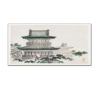 Coloray Splashback 47.24 x 23.62 inch / 120x60cm Glass Art Wall Picture Kitchen Glass Print Tempered Glass Cooker Protector Kitchen Protection - Asian Traditional Buildings