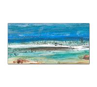 Coloray Splashback 47.24 x 23.62 inch / 120x60cm Glass Art Wall Picture Kitchen Protection Glass Print Cooker Protector Kitchen Tempered Glass - Beach Sea Waves
