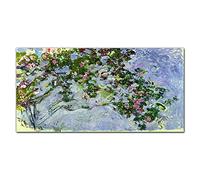 Coloray Splashback 47.24 x 23.62 inch / 120x60cm Glass Print Tempered Glass Kitchen Cooker Protector Glass Art Wall Picture Kitchen Protection - Nature Flowers Claude Monet