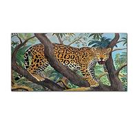 Coloray Splashback 47.24 x 23.62 inch / 120x60cm Glass Print Tempered Glass Kitchen Cooker Protector Glass Art Wall Picture Kitchen Protection - Jungle Cat Tree Pet