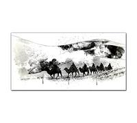 Coloray Splashback 55.12 x 27.56 inch / 140x70cm Glass Art Wall Picture Kitchen Protection Glass Print Cooker Protector Kitchen Tempered Glass - Desert Animals