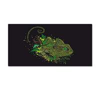 Coloray Splashback 55.12 x 27.56 inch / 140x70cm Glass Print Tempered Glass Kitchen Cooker Protector Glass Art Wall Picture Kitchen Protection - Chameleon Animal Nature