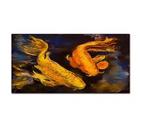 Coloray Splashback 55.12 x 27.56 inch / 140x70cm Glass Print Tempered Glass Kitchen Cooker Protector Glass Art Wall Picture Kitchen Protection - Animals Fish