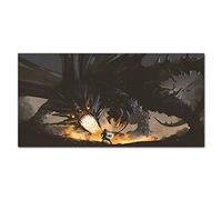 Coloray Splashback 55.12 x 27.56 inch / 140x70cm Kitchen Protection Glass Art Wall Picture Cooker Protector Kitchen Tempered Glass Glass Print - Fantasy Dragon Monster