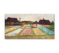 Coloray Splashback Glass Print 39.37 x 19.68 inch / 100x50cm Tempered Glass Kitchen Kitchen Protection Cooker Protector Glass Art Wall Picture - Van Gogh Bulb Fields