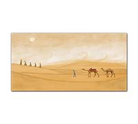 Coloray Splashback Glass Print 39.37 x 19.68 inch / 100x50cm Tempered Glass Kitchen Kitchen Protection Cooker Protector Glass Art Wall Picture - Desert Sun Animals