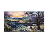 Coloray Splashback Glass Print 47.24 x 23.62 inch / 120x60cm Tempered Glass Kitchen Kitchen Protection Cooker Protector Glass Art Wall Picture - Las Animal Sunset