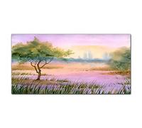 Coloray Splashback Glass Print 47.24 x 23.62 inch / 120x60cm Tempered Glass Kitchen Kitchen Protection Cooker Protector Glass Art Wall Picture - Watercolors Tree Water