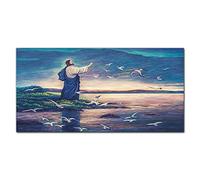 Coloray Splashback Glass Print 55.12 x 27.56 inch / 140x70cm Tempered Glass Kitchen Kitchen Protection Cooker Protector Glass Art Wall Picture - Religious Sea Birds