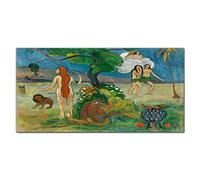 Coloray Splashback Glass Print 55.12 x 27.56 inch / 140x70cm Tempered Glass Kitchen Kitchen Protection Cooker Protector Glass Art Wall Picture - Le Paradis Perdu Gauguin