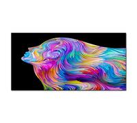 Coloray Splashback Kitchen 39.37 x 19.68 inch / 100x50cm Glass Print Glass Art Wall Picture Tempered Glass Cooker Protector Kitchen Protection - Face Impressionism