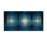 Coloray Splashback Kitchen 39.37 x 19.68 inch / 100x50cm Glass Print Glass Art Wall Picture Tempered Glass Cooker Protector Kitchen Protection - Tomb in Three Parts