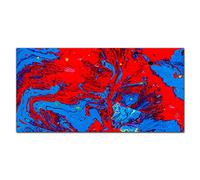 Coloray Splashback Kitchen 39.37 x 19.68 inch / 100x50cm Glass Print Glass Art Wall Picture Tempered Glass Cooker Protector Kitchen Protection - Red And Blue Spots