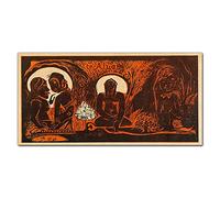 Coloray Splashback Kitchen 39.37 x 19.68 inch / 100x50cm Glass Print Glass Art Wall Picture Tempered Glass Cooker Protector Kitchen Protection - These Gods Atua Gauguin