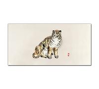 Coloray Splashback Tempered Glass 39.37 x 19.68 inch / 100x50cm Glass Print Kitchen Kitchen Protection Cooker Protector Glass Art Wall Picture - Animals Tiger Cat